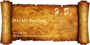 Hirth Dorina névjegykártya
